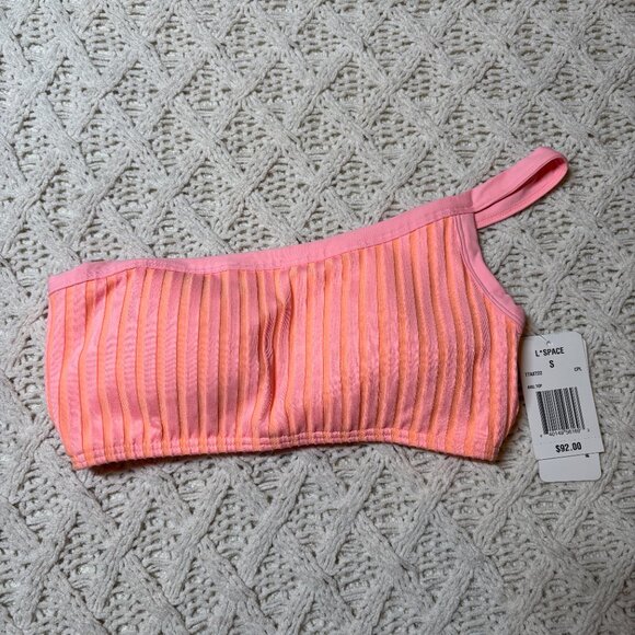 NWT L*Space Axel Pink & Orange Ribbed Bikini Top – Women’s‎ S - NWT - Picture 2 of 4